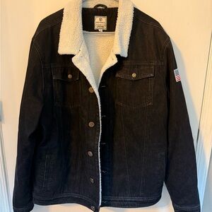 Born Primitive Black Denim Jacket with Cream Sherpa Lining